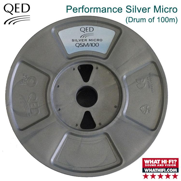 QED Performance Silver Micro Speaker Cable - Complete 100m Drum