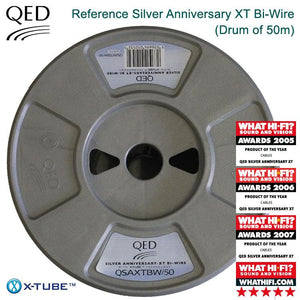 QED Reference Silver Anniversary XT Bi-Wire Speaker Cable - 50m Drum