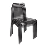 Teknik Clarity Smoked Polycarbonate Chairs, Pack of 4 (6908SM)