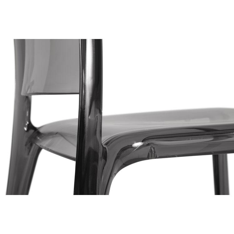 Teknik Clarity Smoked Polycarbonate Chairs, Pack of 4 (6908SM)