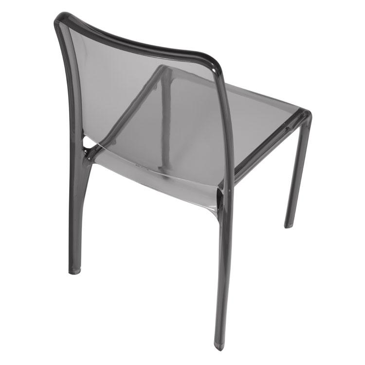 Teknik Clarity Smoked Polycarbonate Chairs, Pack of 4 (6908SM)