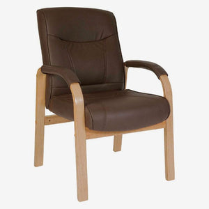Teknik Richmond Brown Leather Visitor Chair (8511BNMDK)