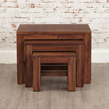 Baumhaus Mayan Walnut Nest of 3 Coffee Tables (CWC08A)