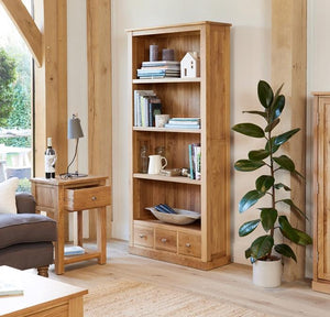 Baumhaus Mobel Oak Large 3 Drawer Bookcase (COR01A)
