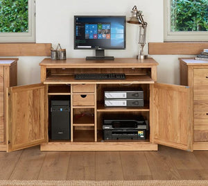 Baumhaus Mobel Oak Hidden Home Office Desk (COR06A)