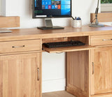 Baumhaus Mobel Oak Large Hidden Office Twin Pedestal Desk (COR06D)