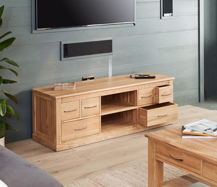 Baumhaus Mobel Oak Widescreen Television Cabinet (COR09B)