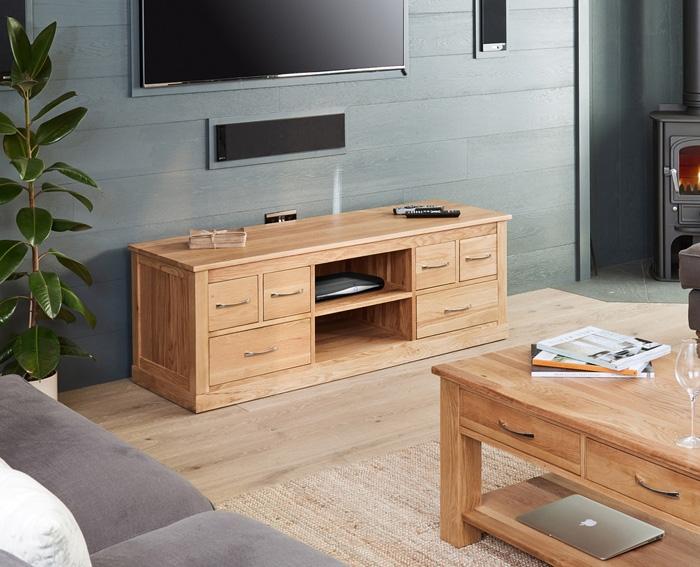 Baumhaus Mobel Oak Widescreen Television Cabinet (COR09B)