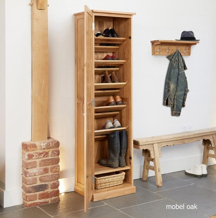 Baumhaus Mobel Oak Tall Shoe Cupboard (COR20E)
