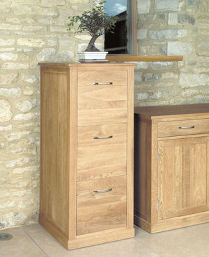 Baumhaus Mobel Oak Three Drawer Filing Cabinet (COR07D)