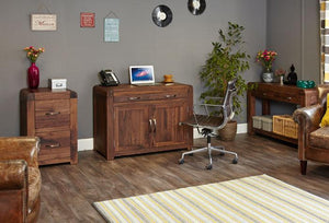 Baumhaus Shiro Walnut Two Drawer Filing Cabinet (CDR07A)