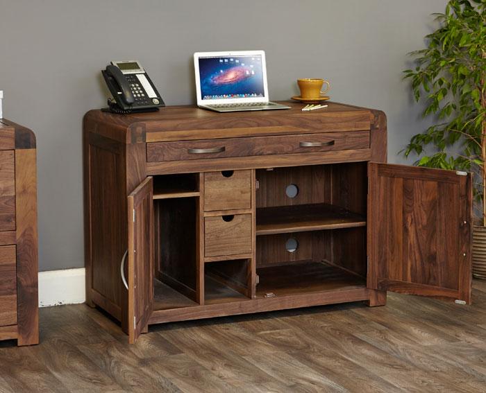 Baumhaus Shiro Walnut Hidden Home Office (CDR06A)
