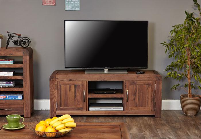Baumhaus Shiro Walnut Widescreen Television Cabinet (CDR09B)