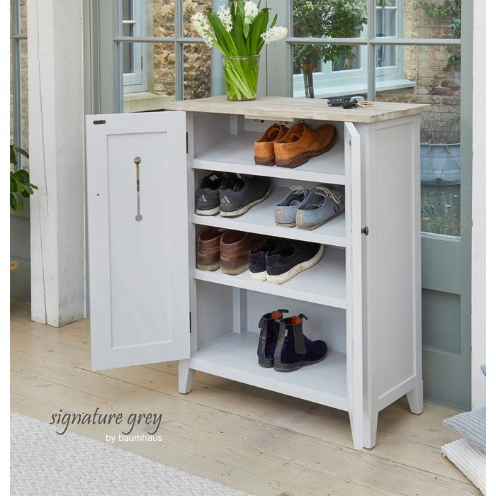 Baumhaus Signature Grey Shoe Cupboard (CFF20A)