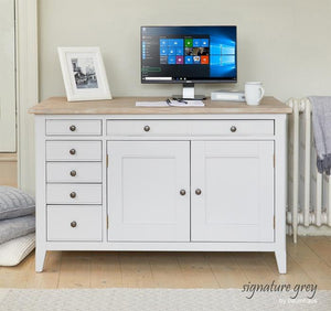 Baumhaus Signature Grey Hidden Home Office Desk (CFF06A)