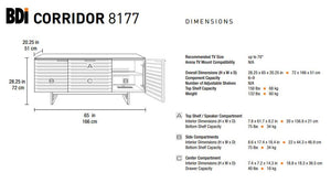 BDI Corridor 8177 Natural Walnut TV Cabinet