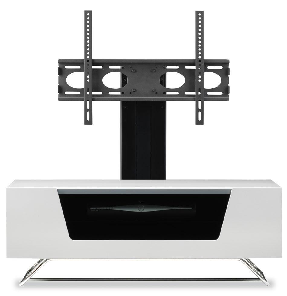 Alphason Chromium 1200mm TV Stand with Bracket in White (CRO2-1200BKT-WH)