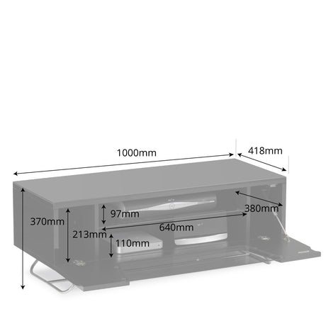 Alphason Chromium 2 Black TV Stand (CRO2-1000CB-BLK)