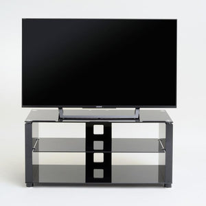 TTAP Elegance TV Stand in Gloss Black and Black Glass (AVS-L611G-1200-3BB)