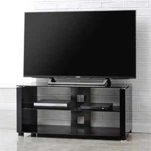 TTAP Elegance TV Stand in Gloss Black and Black Glass (AVS-L611G-1200-3BB)
