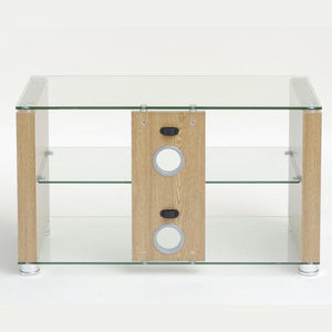 TTAP Elegance TV Stand in Oak and Clear Glass (AVS-L611-800-3OC)