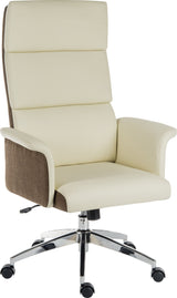 Teknik Elegance High Back Cream Leather Chair