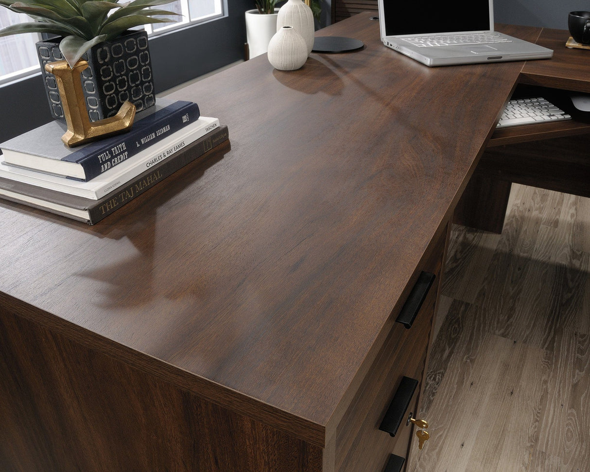 Teknik Elstree L-Shaped Corner Office Desk in Mahogany (5426914)