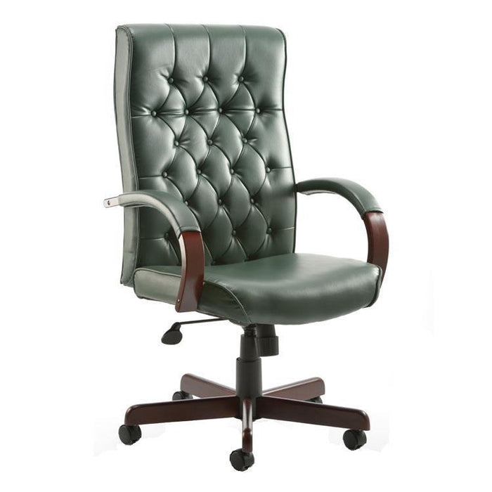 Teknik Warwick Green Leather Executive Office Chair B8501 GR