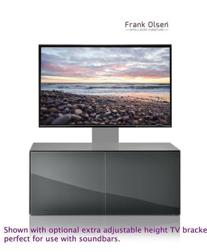 Frank Olsen High Gloss Grey 1100mm TV Cabinet with LED Lighting Wireless Phone Charging