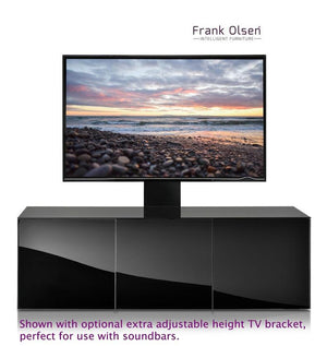 Frank Olsen High Gloss Black 1500mm TV Cabinet with LED Lighting and Wireless Phone Charging