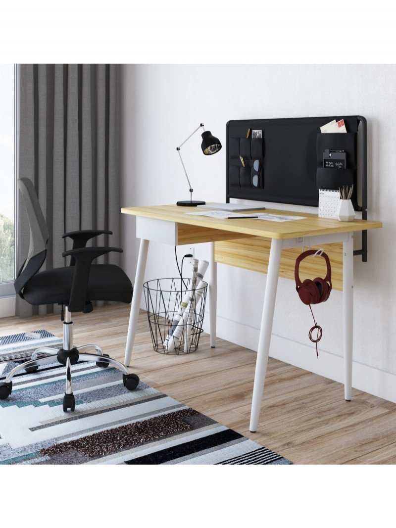 Alphason Freemont Oak and White Office Desk (AW3617WHI)