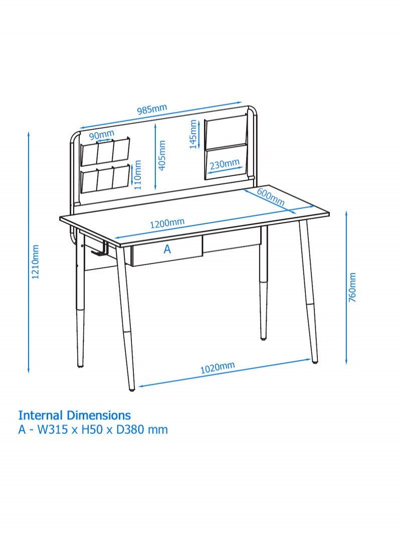 Alphason Freemont Oak and White Office Desk (AW3617WHI)