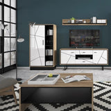 Furniture To Go Brolo 1 Door Bookcase With Walnut And High Gloss White (4341053)