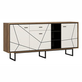 Furniture To Go Brolo 3 Door 1 Drawer Wide Sideboard With Walnut And High Gloss White (4344353)