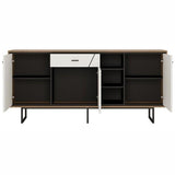 Furniture To Go Brolo 3 Door 1 Drawer Wide Sideboard With Walnut And High Gloss White (4344353)