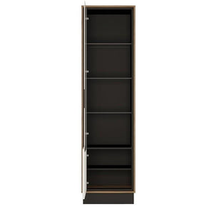 Furniture To Go Brolo Tall Glazed Left Hand Cabinet Walnut And High Gloss White (4341353)