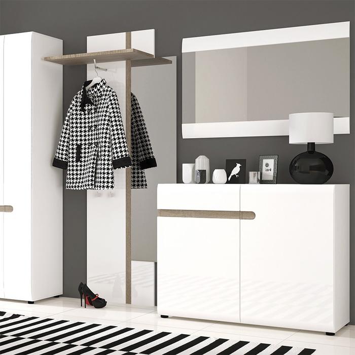 Furniture To Go Chelsea 1 Drawer 2 Door 109cm Wide Sideboard in Gloss White and Oak (4023544)