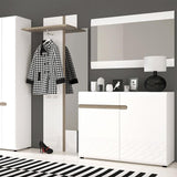 Furniture To Go Chelsea 1 Drawer 2 Door 109cm Wide Sideboard in Gloss White and Oak (4023544)