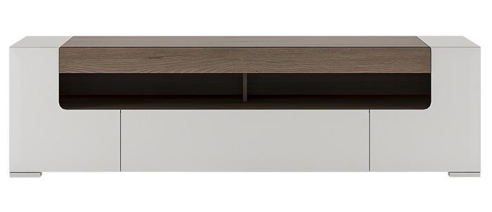 Furniture To Go Toronto 190cm Wide Oak and Gloss White TV Cabinet (4202244)