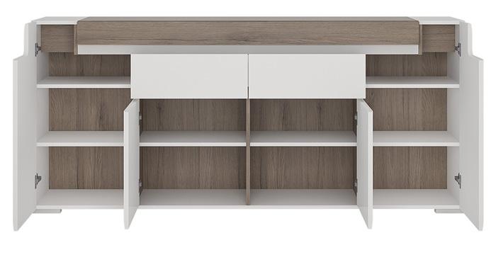 Furniture To Go Toronto 4 Door 2 Drawer Sideboard with LED Lighting (4202544)