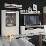 Furniture To Go Toronto 190cm Wide Oak and Gloss White TV Cabinet (4202244)