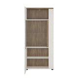 Furniture To Go Toledo LHD 1 Door Display Cabinet in Gloss White and Oak (4281344)