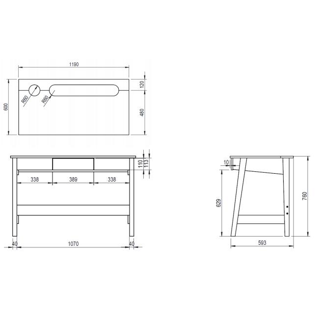 Teknik Ithaca Oak Desk (7700003)