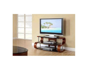 Jual Florence Curved Walnut TV Stand with Black Glass (JF203 WB 1100)