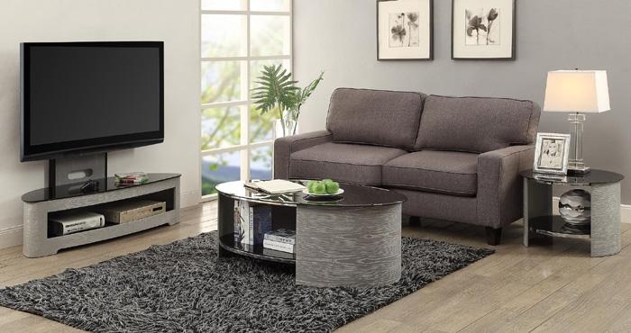 Jual San Marino Curved Grey Ash Round Lamp Table (JF303 GB)
