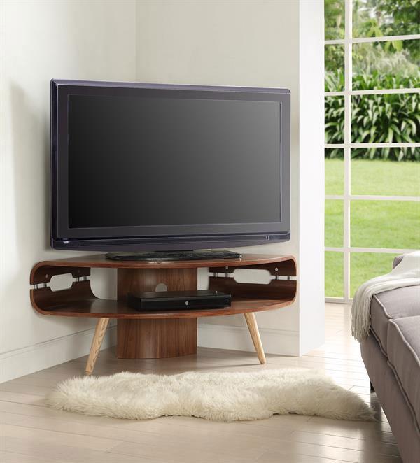 Jual Havana Curved Walnut Corner TV Stand (JF701)