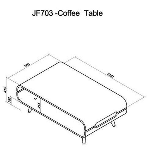 Jual Havana Curved Walnut Coffee Table (JF703)