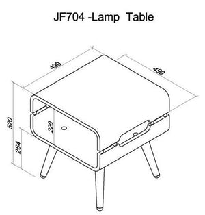 Jual Havana Curved Walnut Lamp Table (JF704)