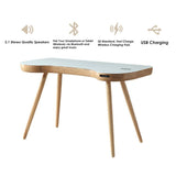 Jual San Francisco Smart Desk With Speakers And Wireless Charging in Oak and White Glass (PC711)