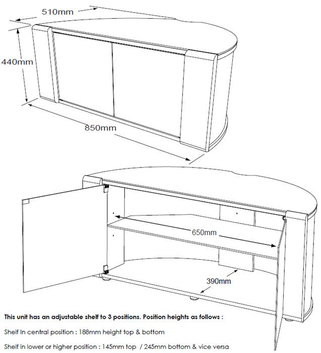 MDA Designs Sirius 850 Oak TV Stand